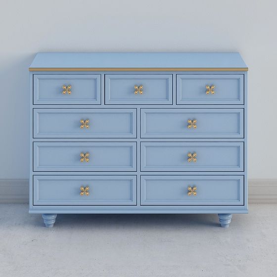 Elegant Bedroom Drawer Cabinet 3D model