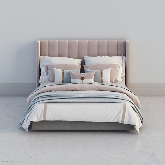 Elegant Low-Poly Bed 3D Model for Modern Interiors