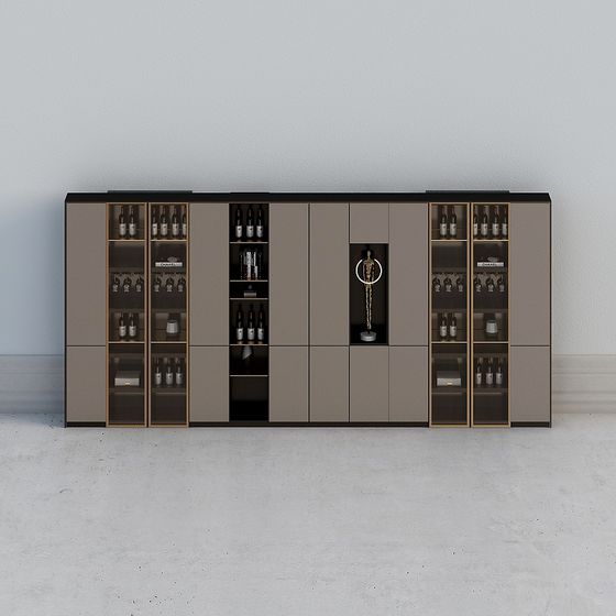 Contemporary Wine Cabinet 3D model for Elegant Spaces