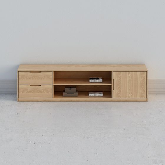 Modern Low-Poly TV Cabinet 3D model