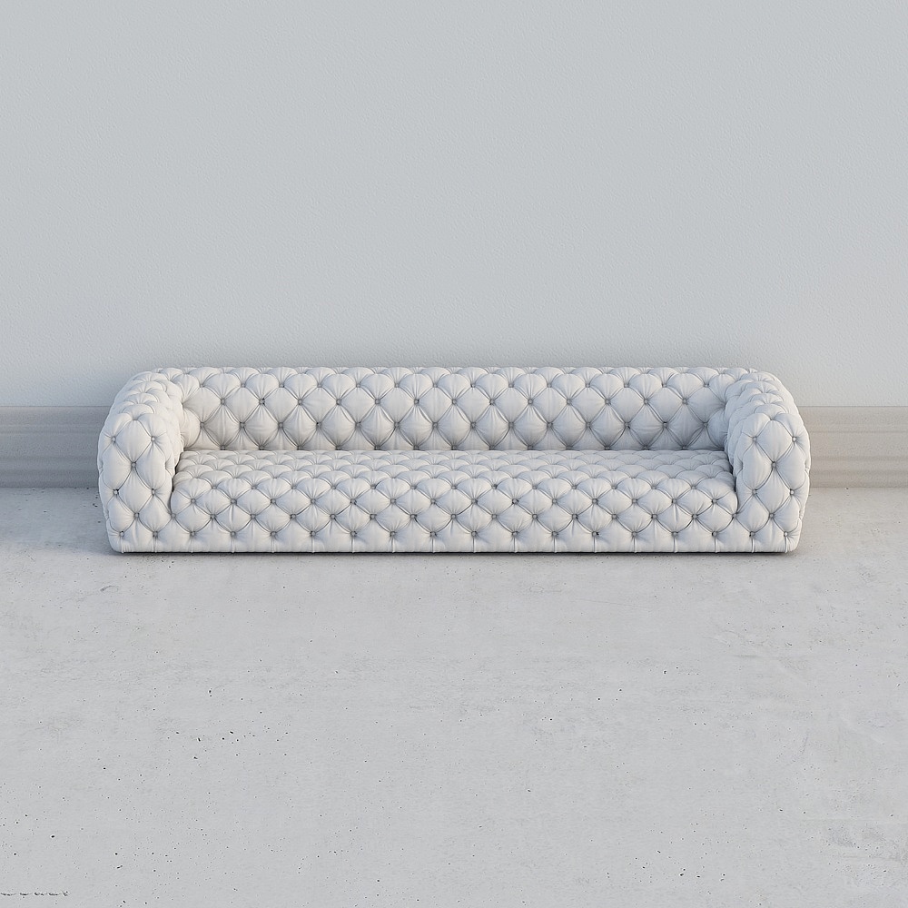 Elegant Low-Polygon Sofa 3D model