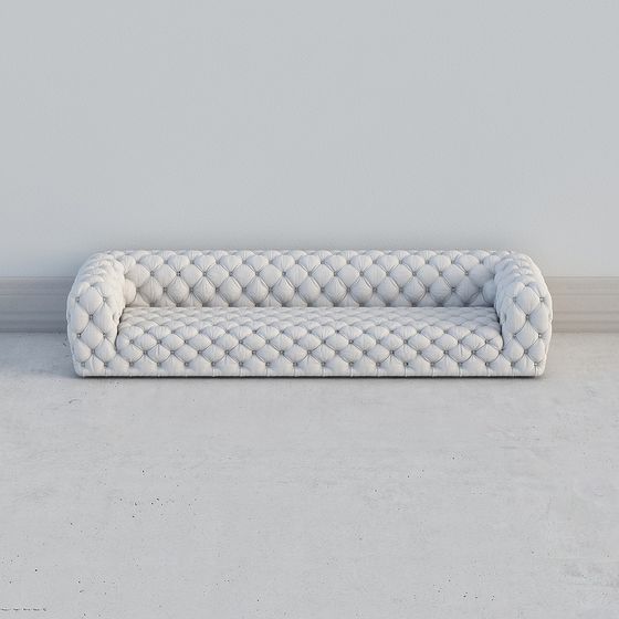 Elegant Low-Polygon Sofa 3D model