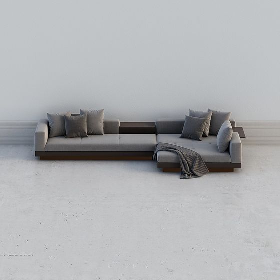 Stylish Low-Poly Sofa 3D model for Contemporary Spaces