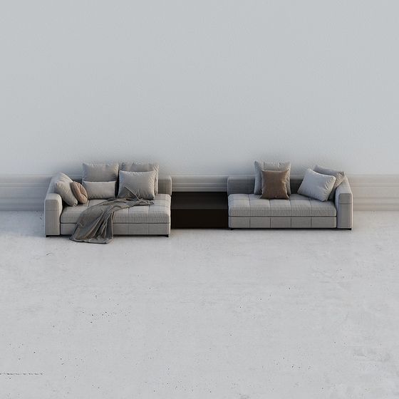Modern Low-Polygon Sofa 3D model