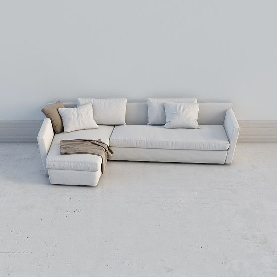 Stylish Low-Poly Sofa 3D model for Modern Spaces