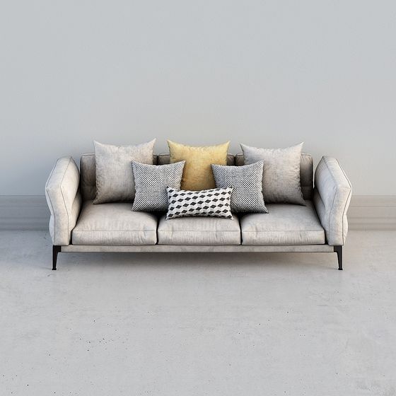 Minimalist Low Poly Sofa 3D model for Modern Spaces