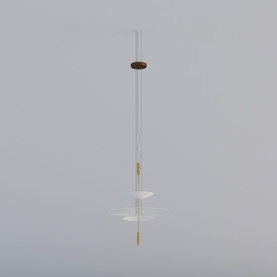 Suspended Light 3D model: Elegant Minimalist Chandelier