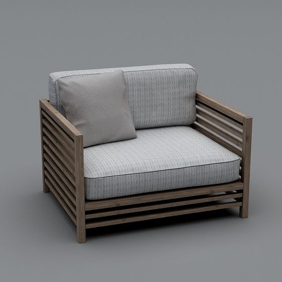 Elegant Low-Poly 3D Sofa Chair Model