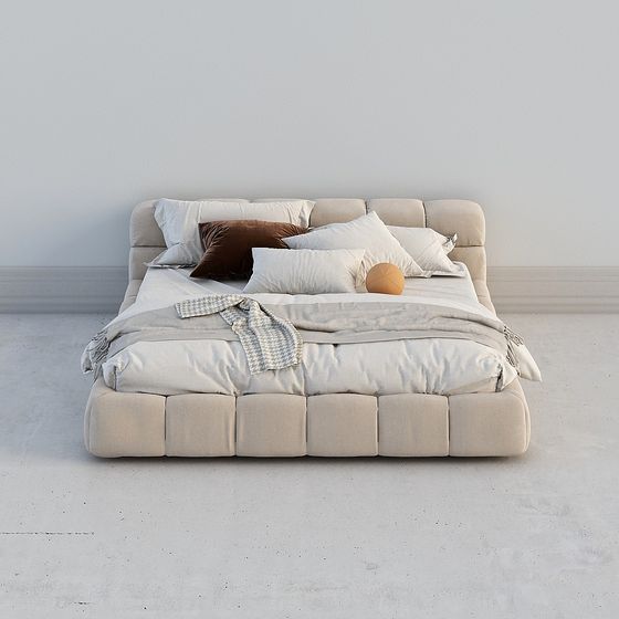Elegant Bed 3D model for Modern Interiors