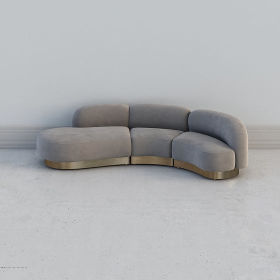 Elegant Low-Poly Sofa 3D Model for Modern Interiors