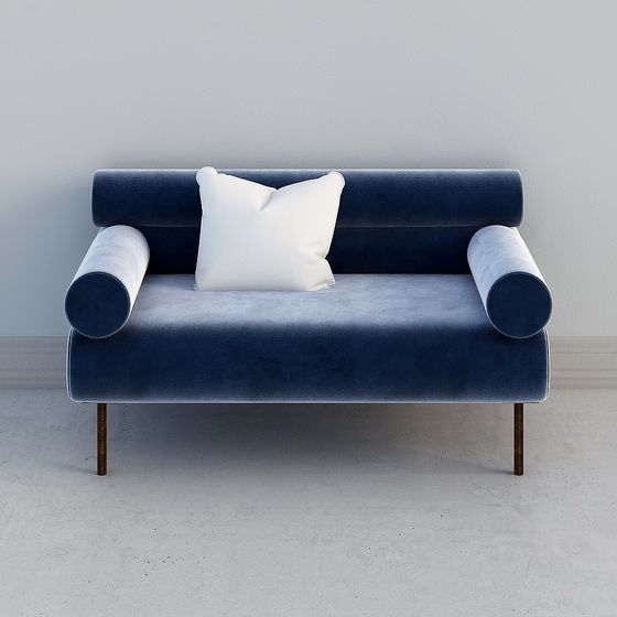 Elegant Low-Polygon 3D Sofa Model for Modern Interiors