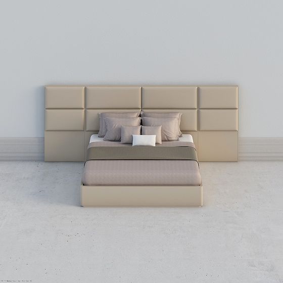 Elegant Modern Minimalist Bed 3D model