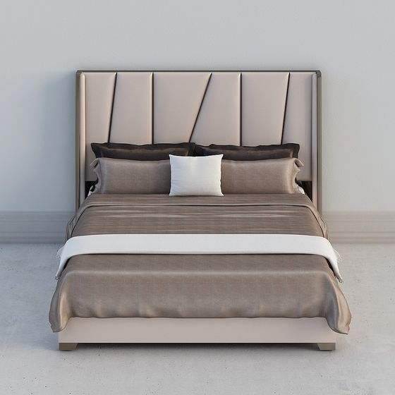 Sleek Modern Bed Frame 3D model for Contemporary Spaces