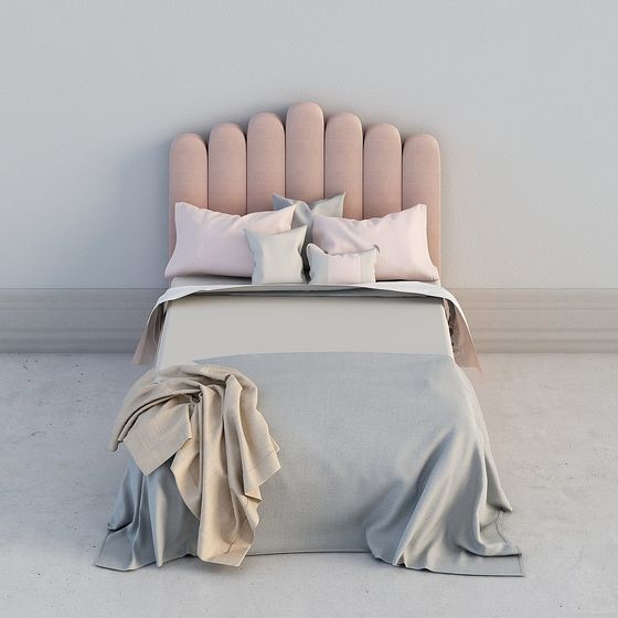 Charming Low-Poly Headboard 3D model for Contemporary Spaces