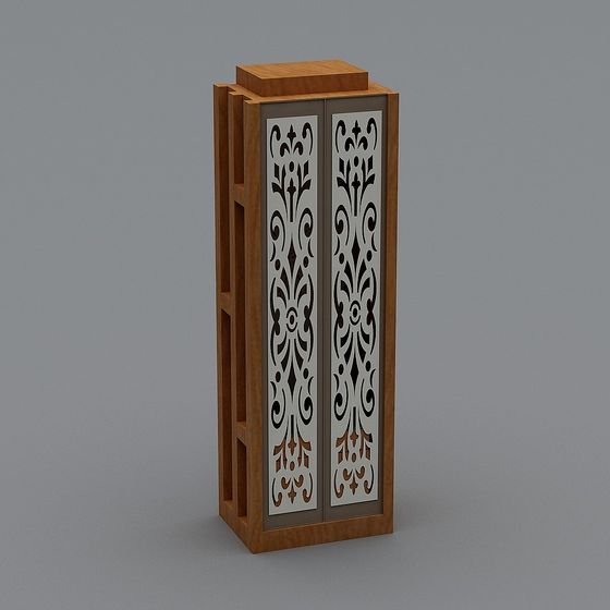 Vintage Hollow Screen 3D model with Intricate Design