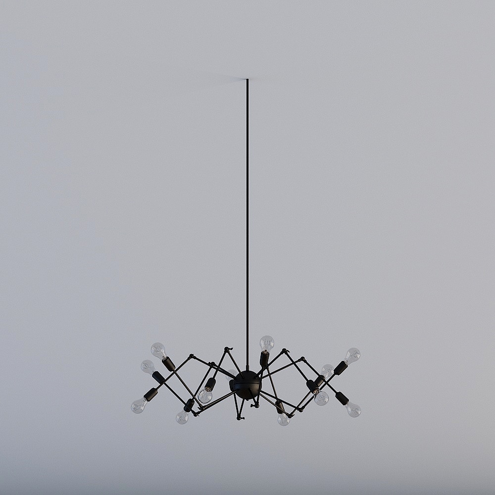 Elegant Low-Poly Chandelier 3D Model