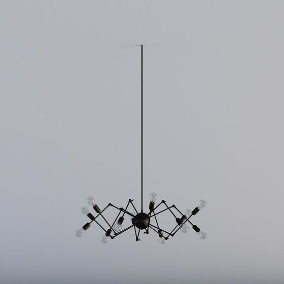 Elegant Low-Poly Chandelier 3D Model