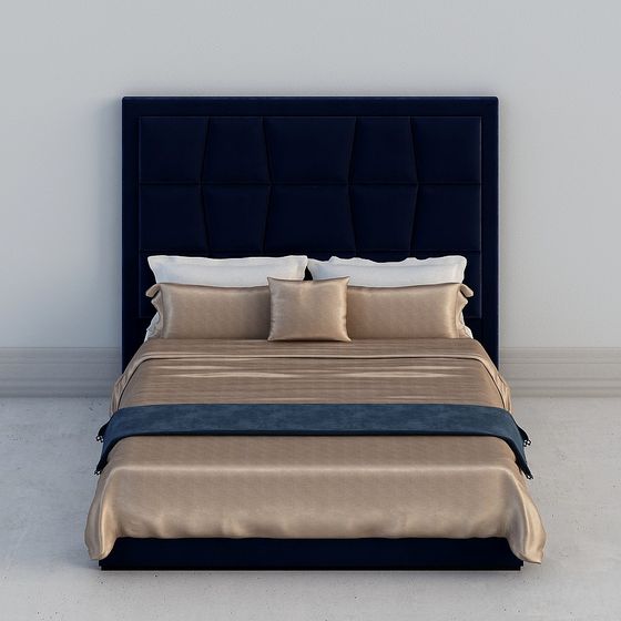 Urban Elegance Bed 3D model for Modern Spaces
