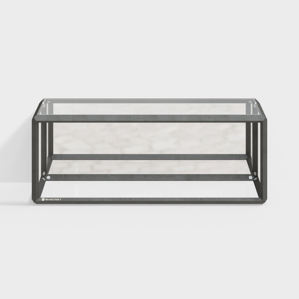Elegant Glass Display Cabinet 3D Model – Low-Poly Modern Design
