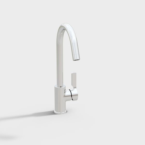 Sleek Low-Poly Kitchen Faucet 3D model