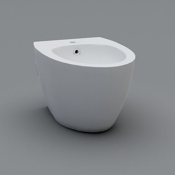 Sleek Wall-Mounted Basin 3D model