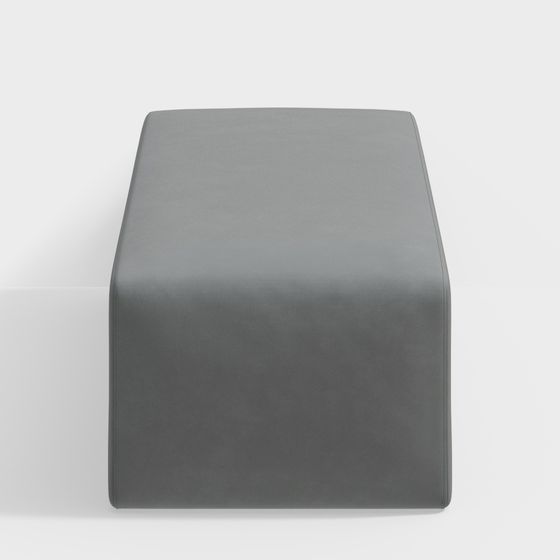 Gray Low Poly Ottoman 3D Model