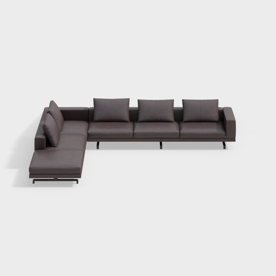 Elegant Low-Poly Sofa 3D Model for Contemporary Spaces
