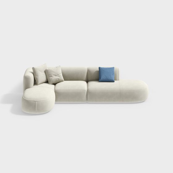 Stylish Low-Polygon 3D Sofa Model for Modern Interiors