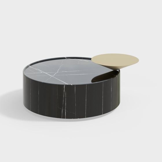Stylish Round Marble Coffee Table 3D model