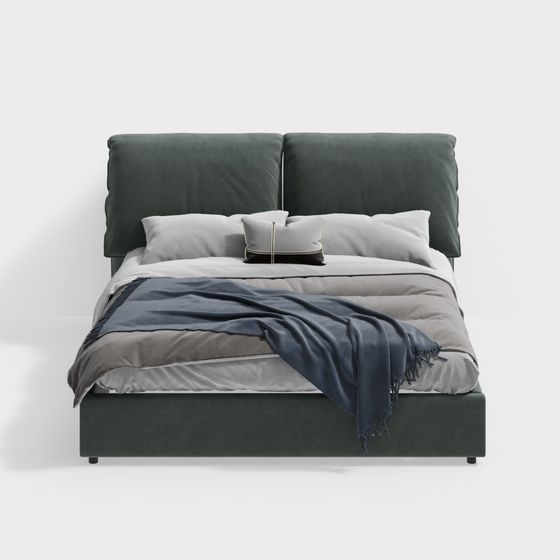 Elegant 3D Model Bed for Modern Interior Design