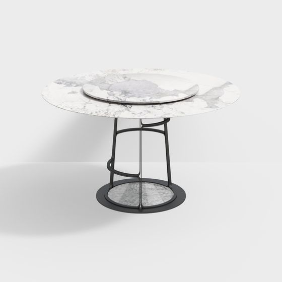 Elegant Marble Round Table 3D model