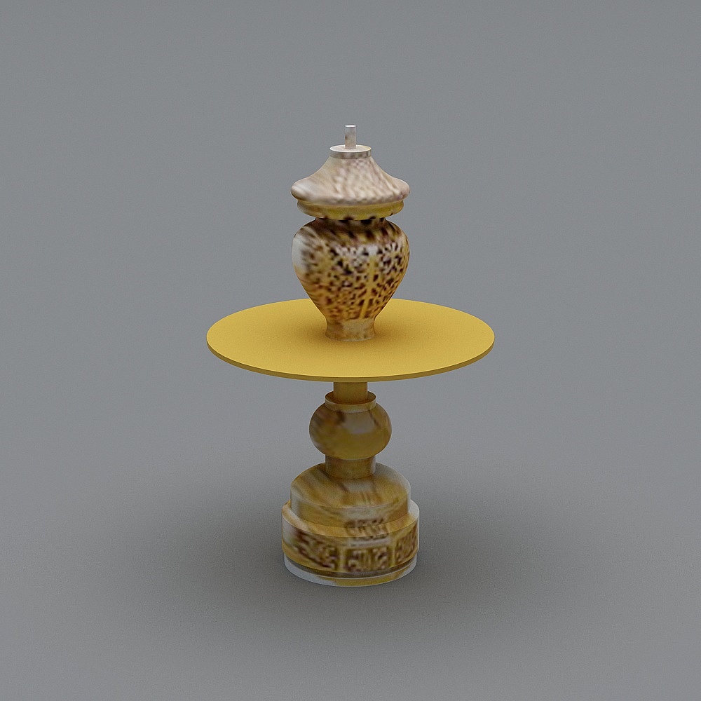 Luxurious Gold Vase Stand 3D model