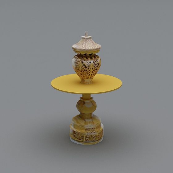 Luxurious Gold Vase Stand 3D model