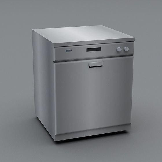 Modern Stainless Steel Dishwasher 3D model