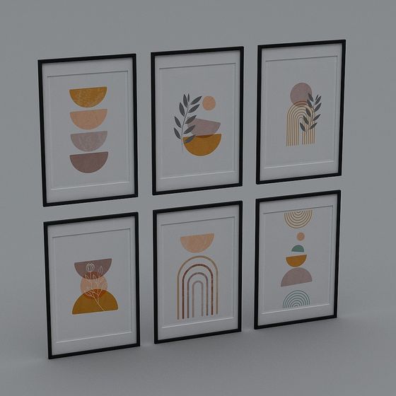 Abstract Framed 3D Model Series for Creative Projects
