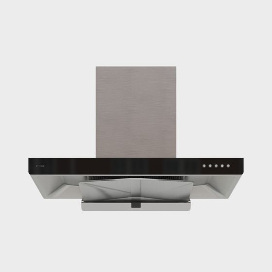 Sleek Stainless Steel Kitchen Hood 3D model