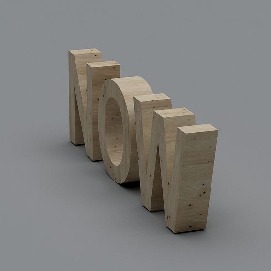 NOW Low-Poly 3D Model with Realistic Wood Texture
