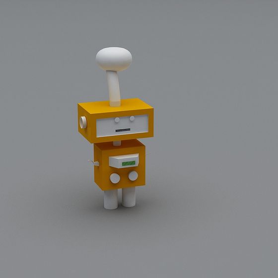 Playful Low Poly Robot 3D model for Designers