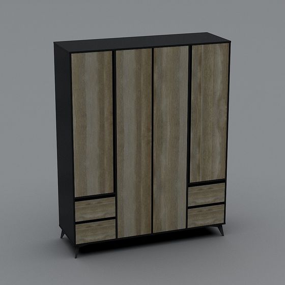 Stylish Minimalist Storage Cabinet 3D model