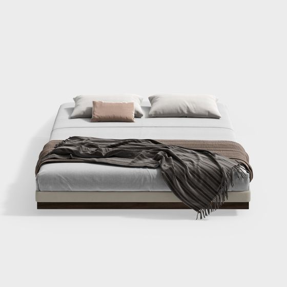 Stylish Low-Polygon 3D Bed Model for Creative Spaces