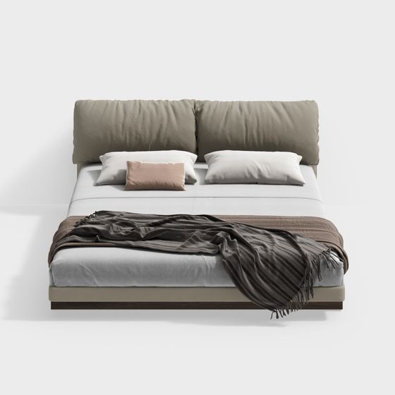 Stylish Bed 3D model for Modern Interiors