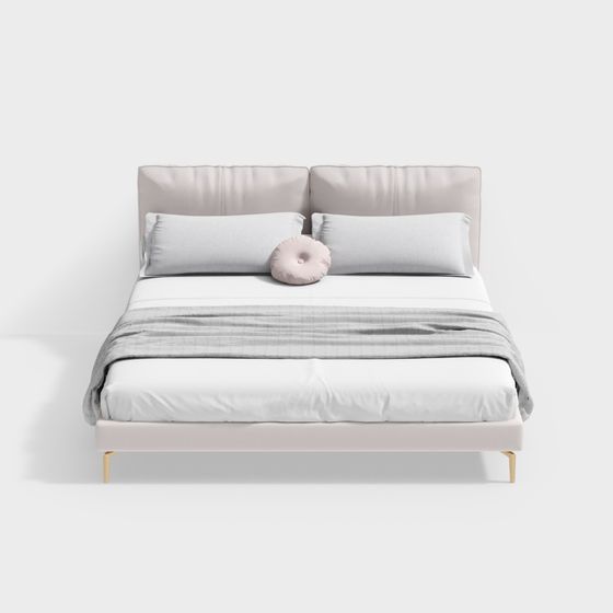 Stylish Low-Poly Bed Frame 3D model for Cozy Interiors