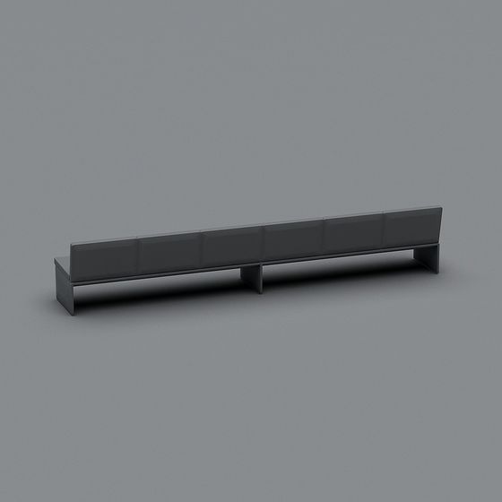 Sleek Minimalist Bench 3D model for Urban Spaces
