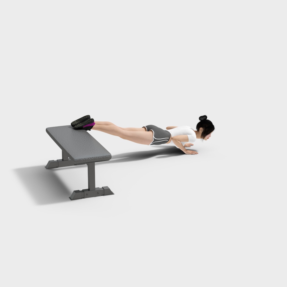 Plank Bench Pose 3D model