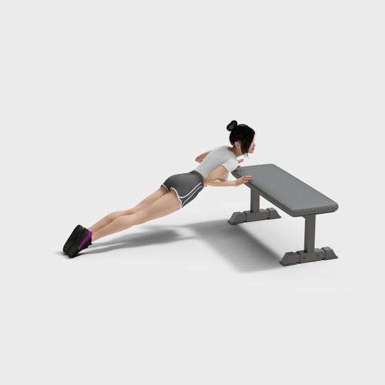 Fitness Plank 3D Model for Dynamic Projects