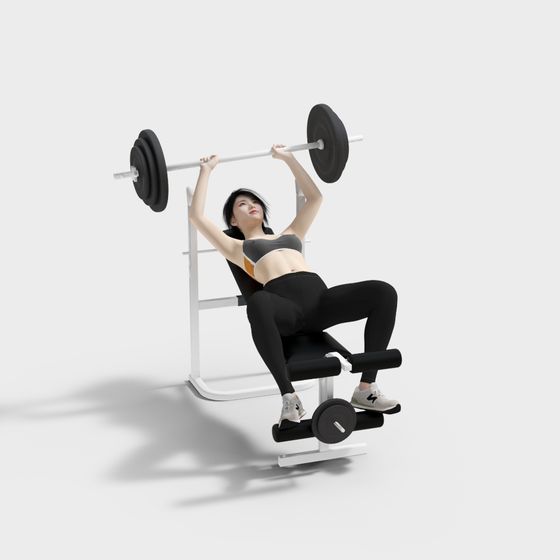 Sleek Fitness Equipment 3D Model for Gyms