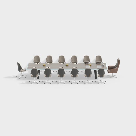 Modern Conference Table and Chair Combination 3D Model