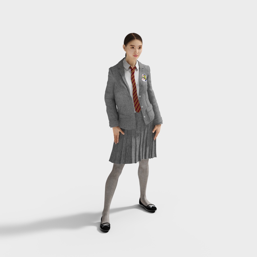 Schoolgirl 3D model for Creative Projects