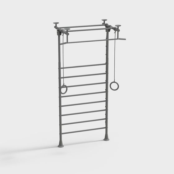 Minimalist Gym Rack 3D model for Modern Spaces