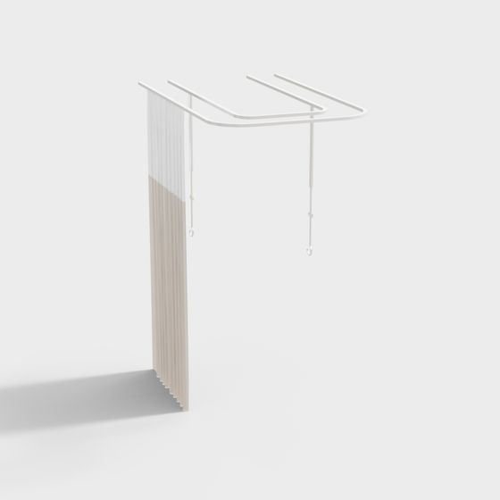 Minimalist Suspension Curtain Rod 3D model